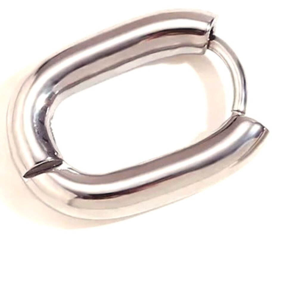 STAINLESS STEEL SMALL 18K GOLD DIPPED HUGGIE .